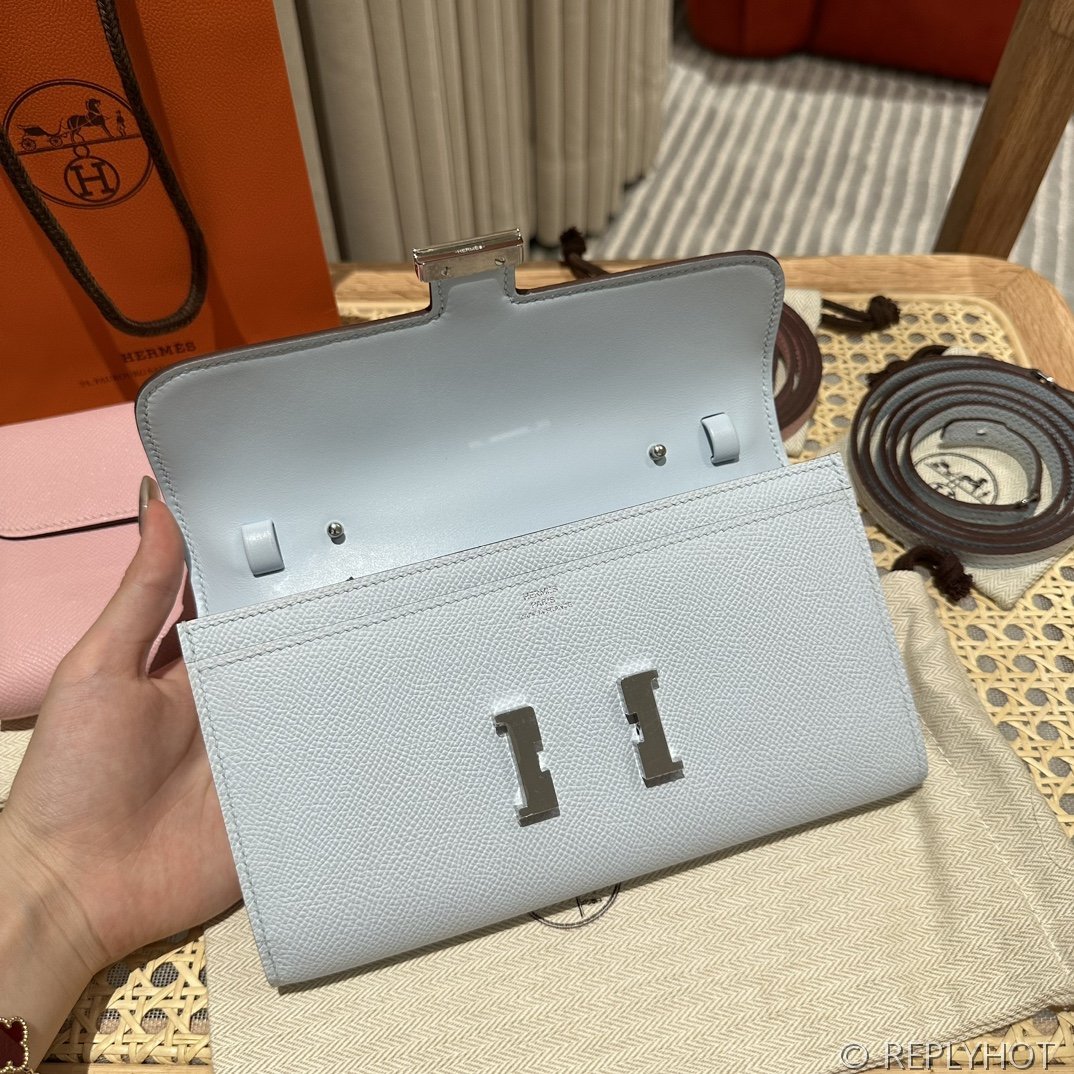 [하이엔드급] 에르메스 콘스탄스 투고 월렛  / T0 BLEU BRUME 엡솜 은장 [매장가 990만원대]