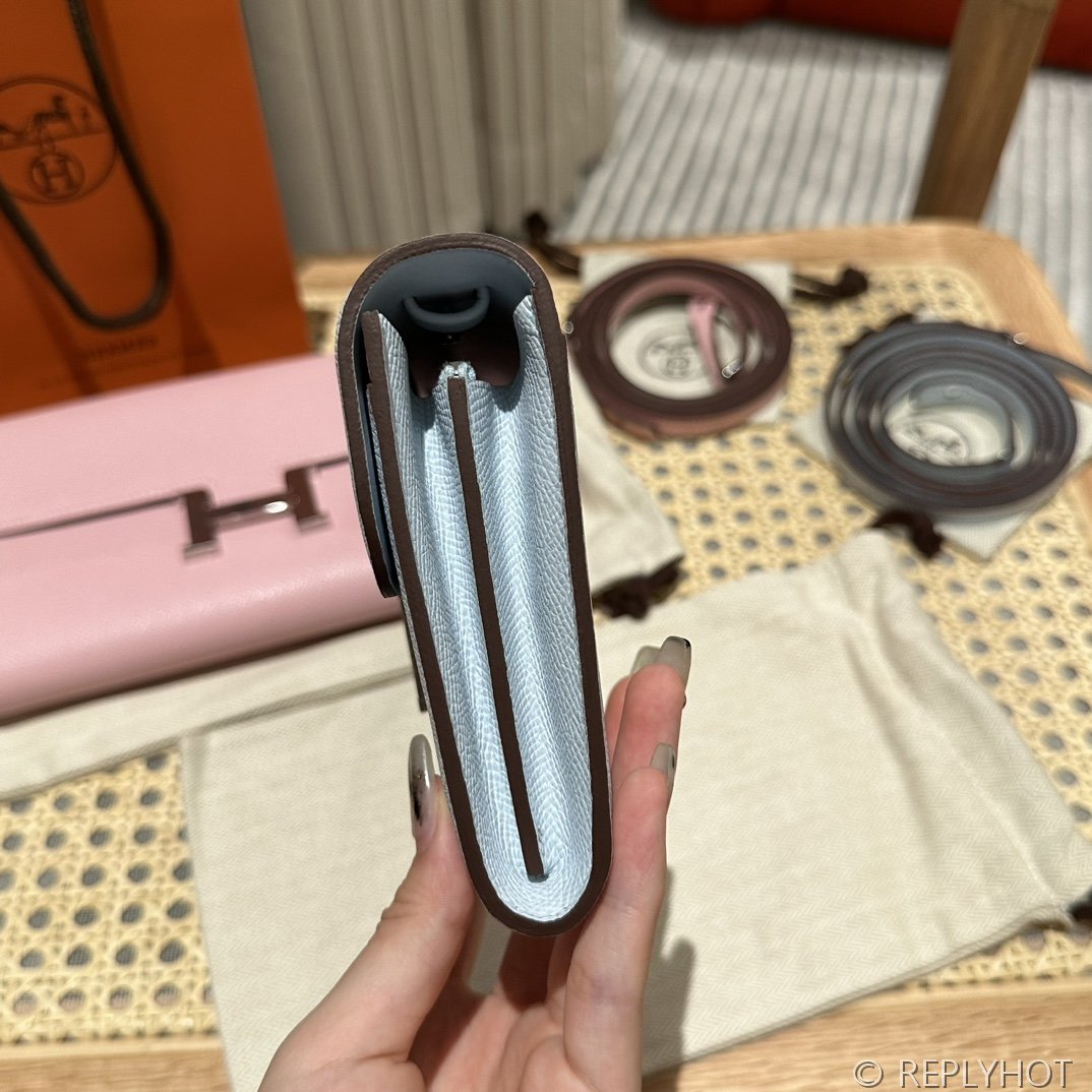 [하이엔드급] 에르메스 콘스탄스 투고 월렛  / T0 BLEU BRUME 엡솜 은장 [매장가 990만원대]