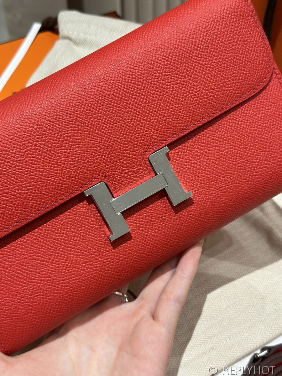 [하이엔드급] 에르메스 콘스탄스 투고 월렛  / S3 ROUGE 엡솜 은장 [매장가 990만원대]