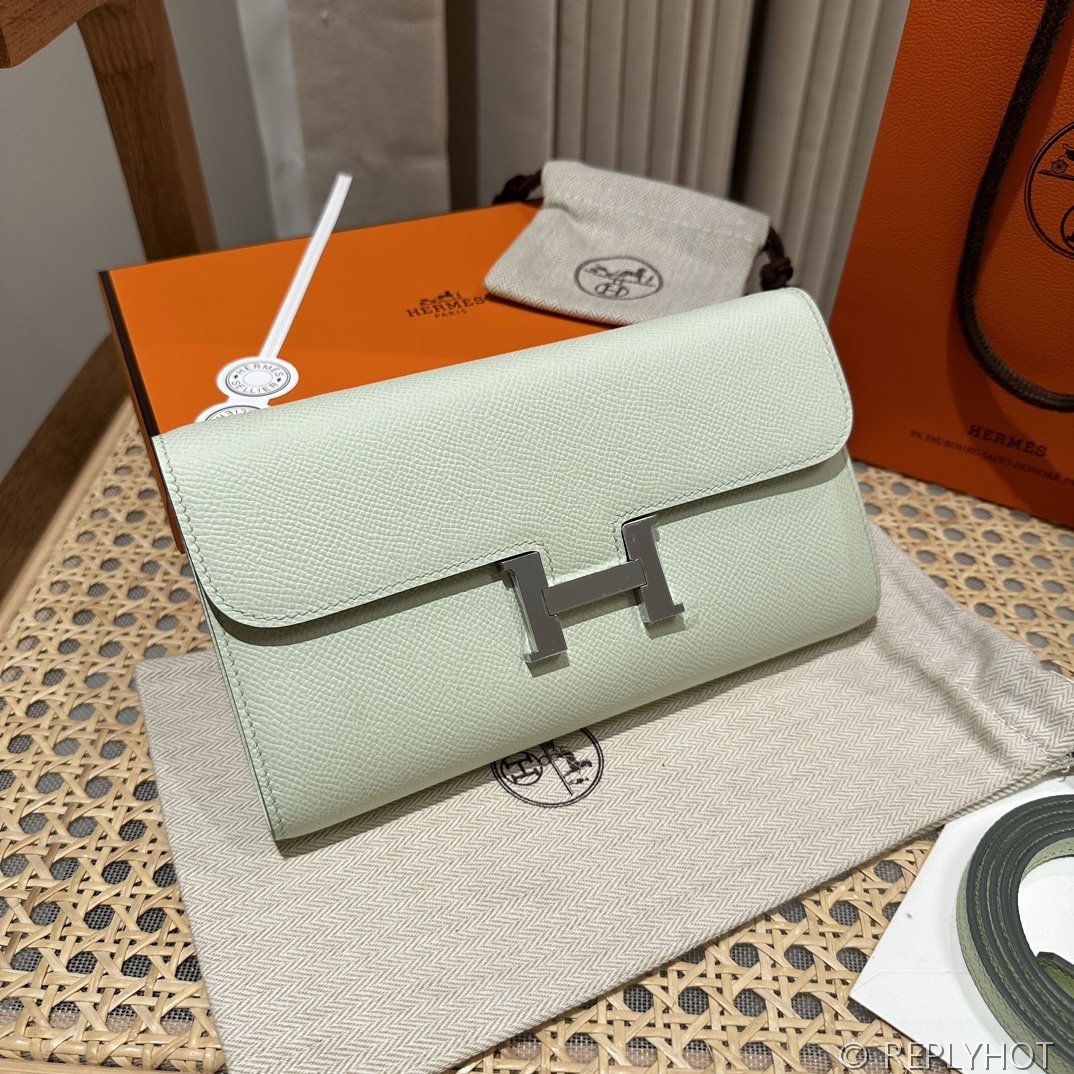 [하이엔드급] 에르메스 콘스탄스 투고 월렛  / OZ Vert Fizz 엡솜 은장 [매장가 990만원대]