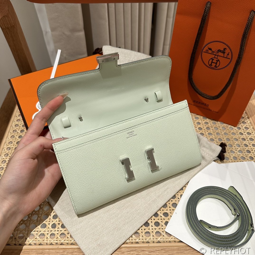 [하이엔드급] 에르메스 콘스탄스 투고 월렛  / OZ Vert Fizz 엡솜 은장 [매장가 990만원대]