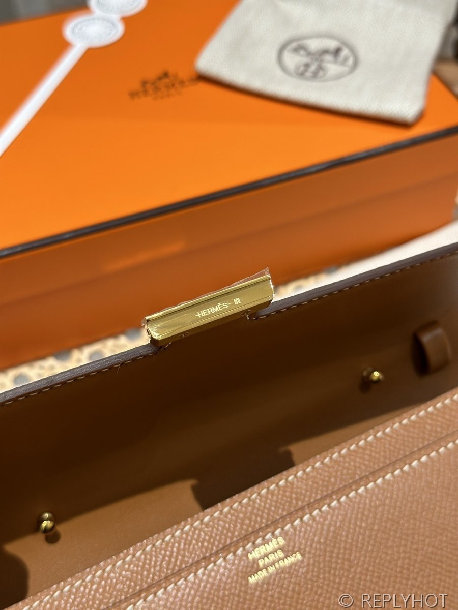 [하이엔드급] 에르메스 콘스탄스 투고 월렛  / CK37 브라운골드 엡솜 금장 [매장가 990만원대]