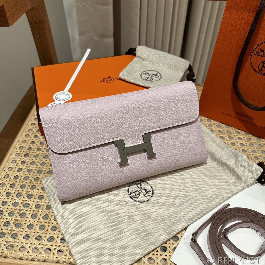 [하이엔드급] 에르메스 콘스탄스 투고 월렛  / 09 MAUVE PALE 엡솜 은장 [매장가 990만원대]