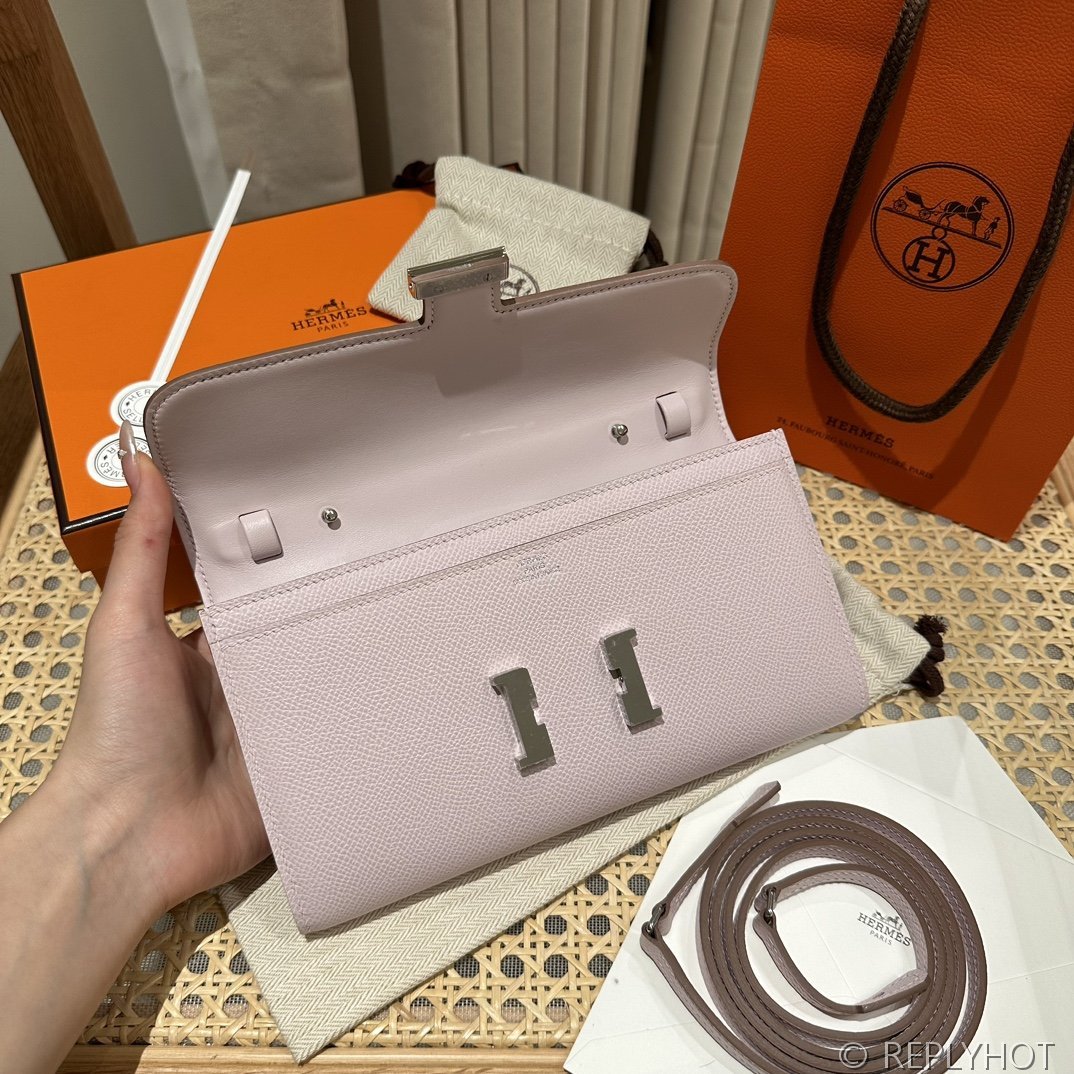 [하이엔드급] 에르메스 콘스탄스 투고 월렛  / 09 MAUVE PALE 엡솜 은장 [매장가 990만원대]