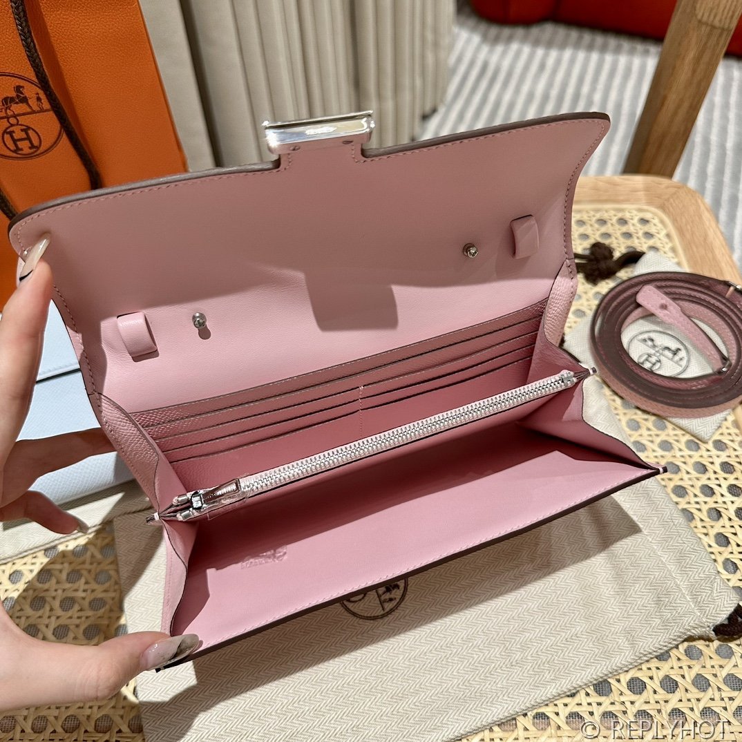 [하이엔드급] 에르메스 콘스탄스 투고 월렛  / 3Q 로즈사쿠라 엡솜 은장 [매장가 990만원대]