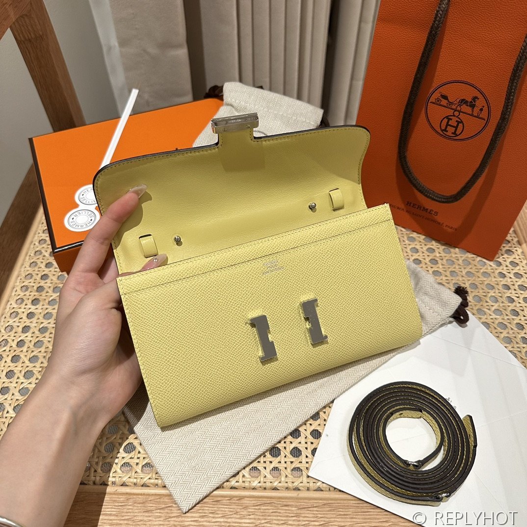 [하이엔드급] 에르메스 콘스탄스 투고 월렛  / 1Z Jaune Poussin 엡솜 은장 [매장가 990만원대]
