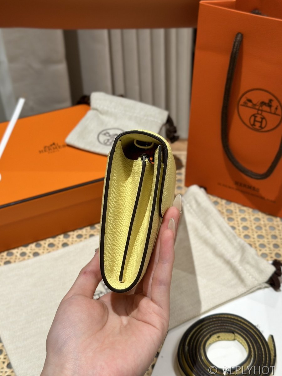 [하이엔드급] 에르메스 콘스탄스 투고 월렛  / 1Z Jaune Poussin 엡솜 은장 [매장가 990만원대]