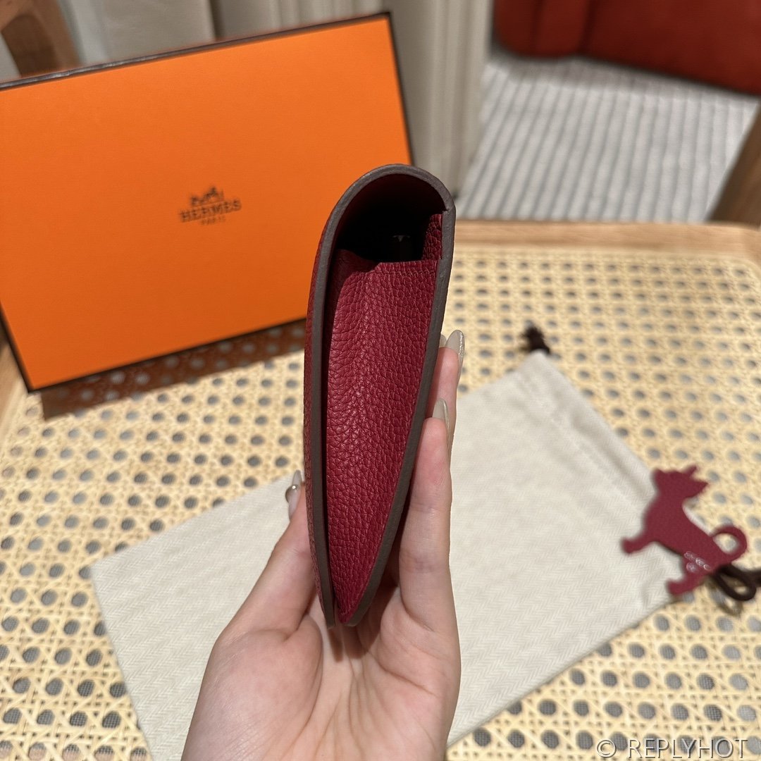 [하이엔드급] 에르메스 도곤 지갑 / K1 Rouge grenat 토고 은장 [매장가 390만원대]