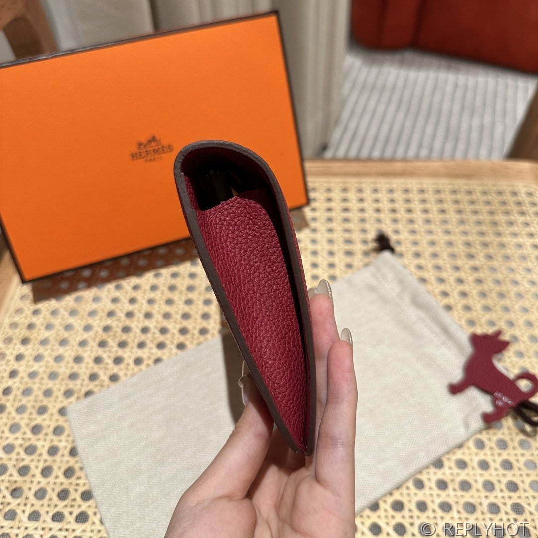 [하이엔드급] 에르메스 도곤 지갑 / K1 Rouge grenat 토고 은장 [매장가 390만원대]