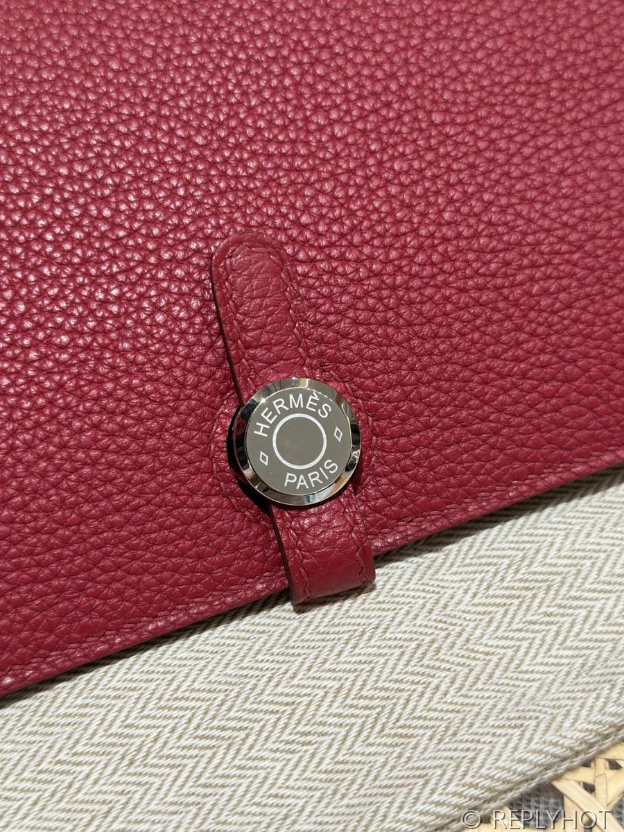 [하이엔드급] 에르메스 도곤 지갑 / K1 Rouge grenat 토고 은장 [매장가 390만원대]