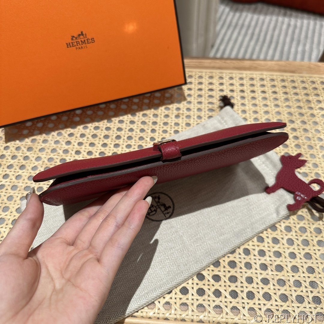 [하이엔드급] 에르메스 도곤 지갑 / K1 Rouge grenat 토고 은장 [매장가 390만원대]