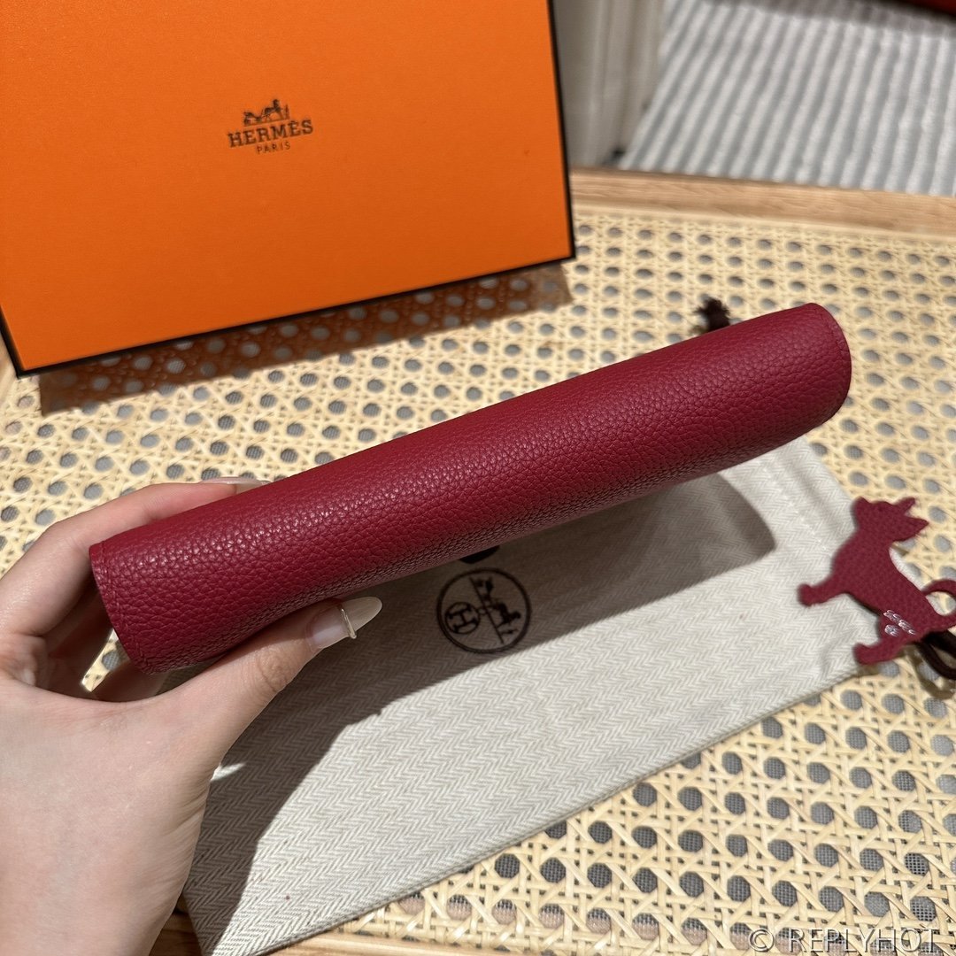 [하이엔드급] 에르메스 도곤 지갑 / K1 Rouge grenat 토고 은장 [매장가 390만원대]