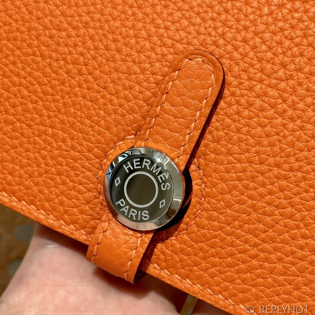 [하이엔드급] 에르메스 도곤 지갑 / 93 오렌지 토고 은장 [매장가 390만원대]