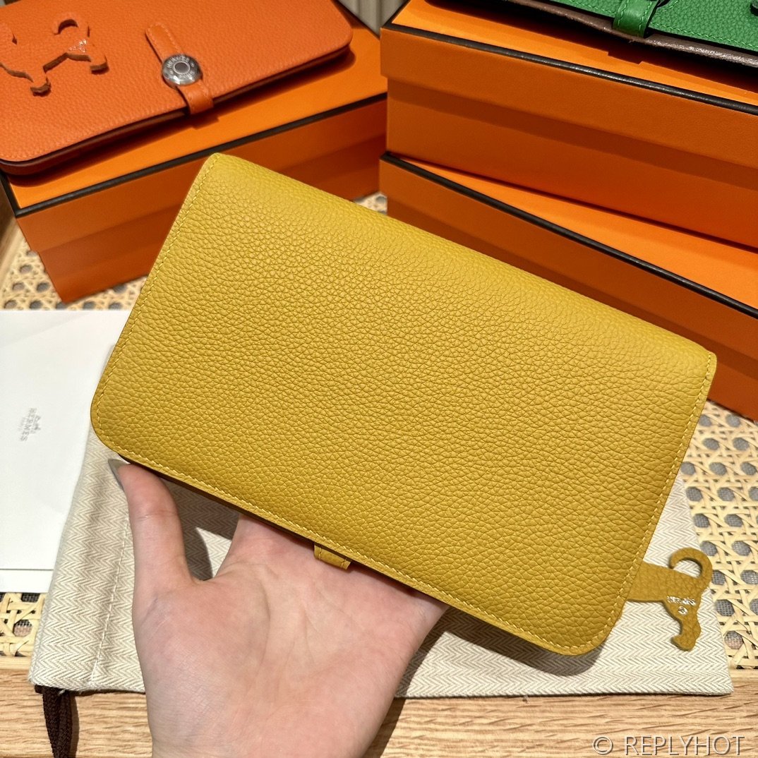 [하이엔드급] 에르메스 도곤 지갑 / 9D Jaune ambre 토고 은장 [매장가 390만원대]