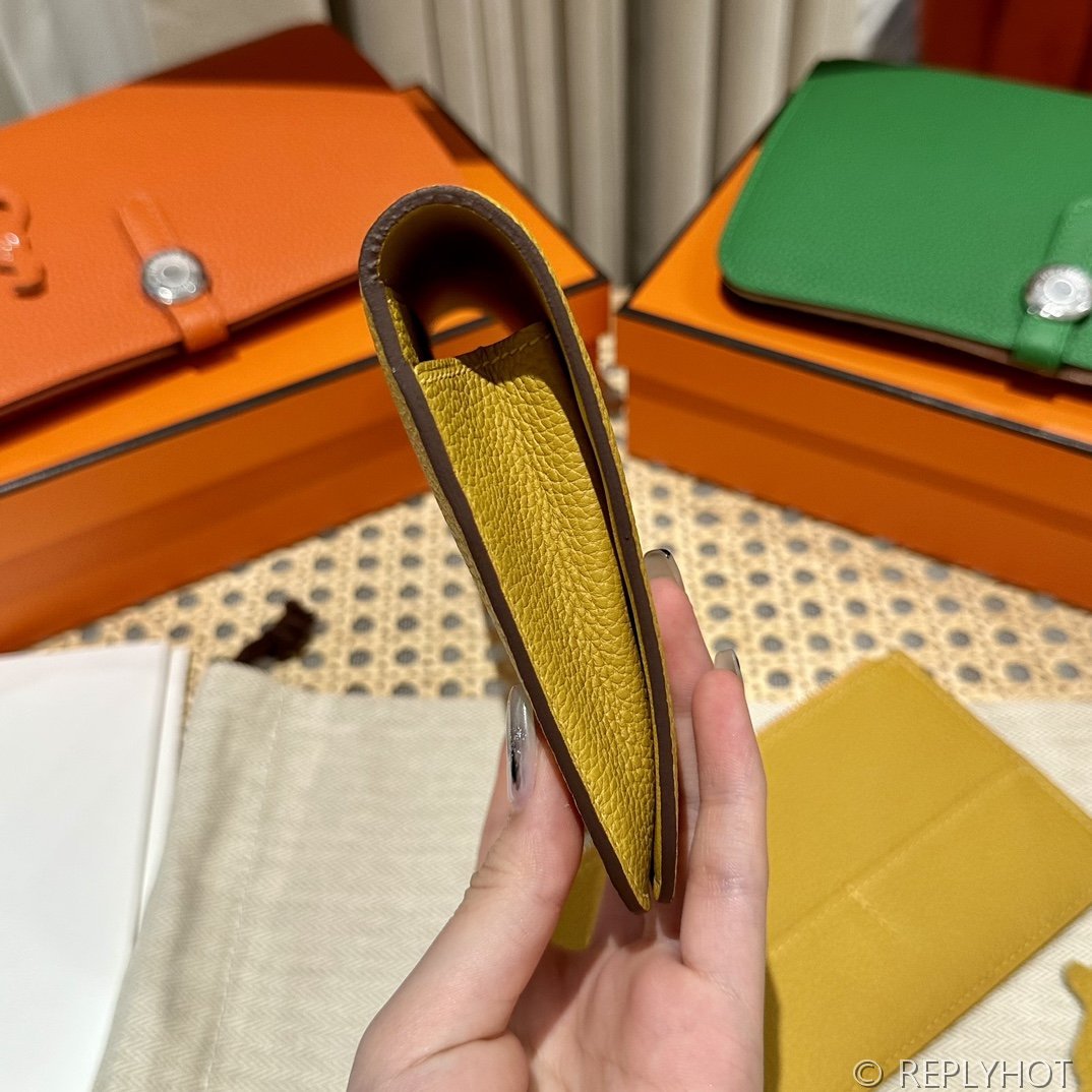 [하이엔드급] 에르메스 도곤 지갑 / 9D Jaune ambre 토고 은장 [매장가 390만원대]