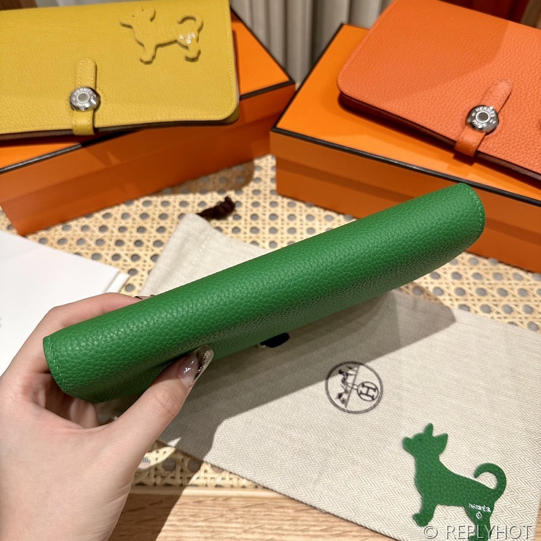 [하이엔드급] 에르메스 도곤 지갑 / 1K 밤부 토고 은장 [매장가 390만원대]