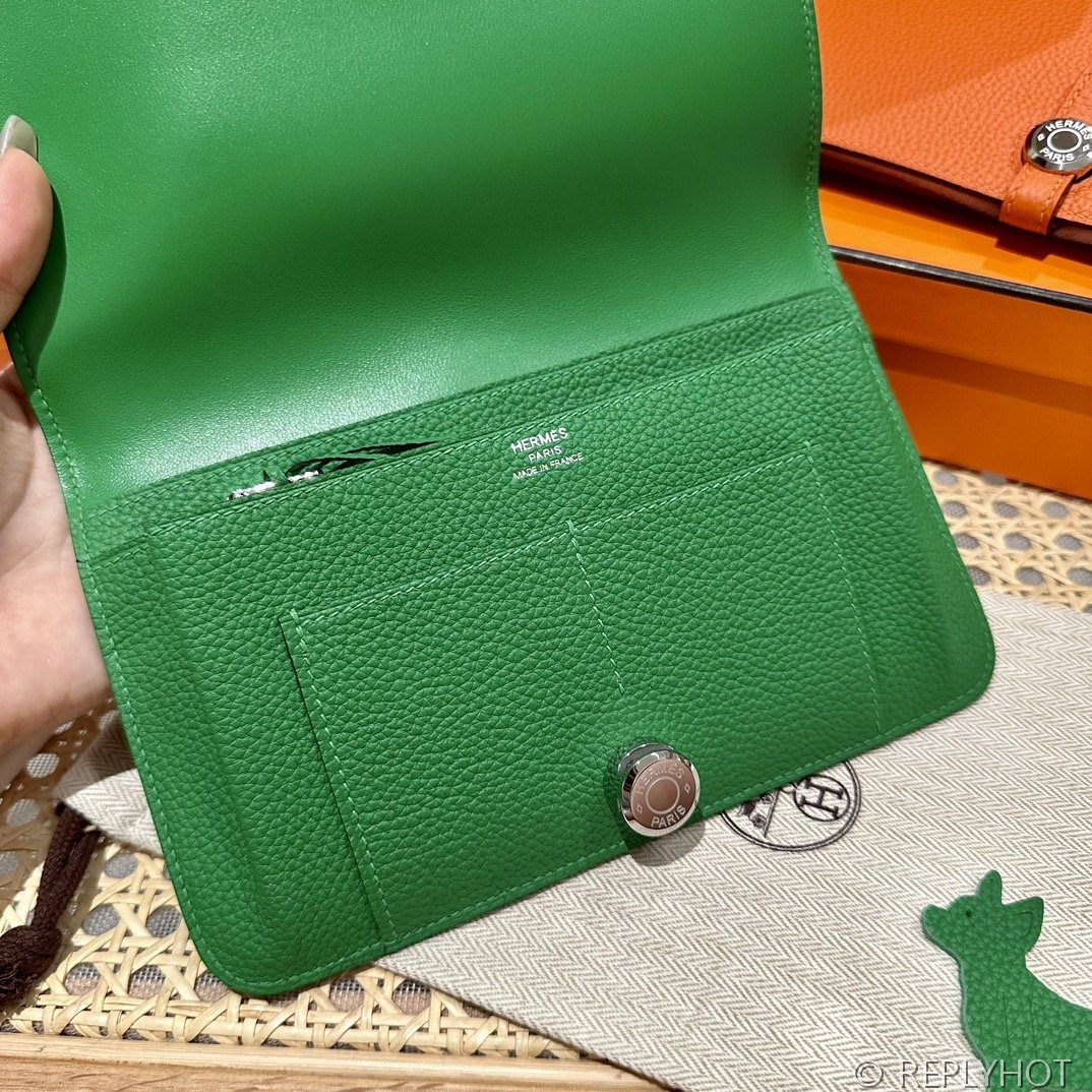 [하이엔드급] 에르메스 도곤 지갑 / 1K 밤부 토고 은장 [매장가 390만원대]