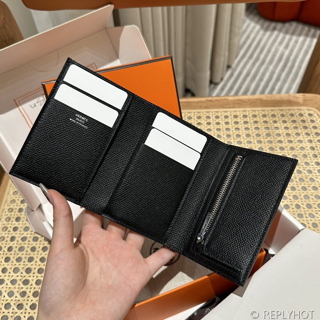 [하이엔드급] 에르메스 베안 트라이폴드 지갑 Hermes Bearn Wallet / CK89 노아 엡솜 올블랙 [매장가390만원대]