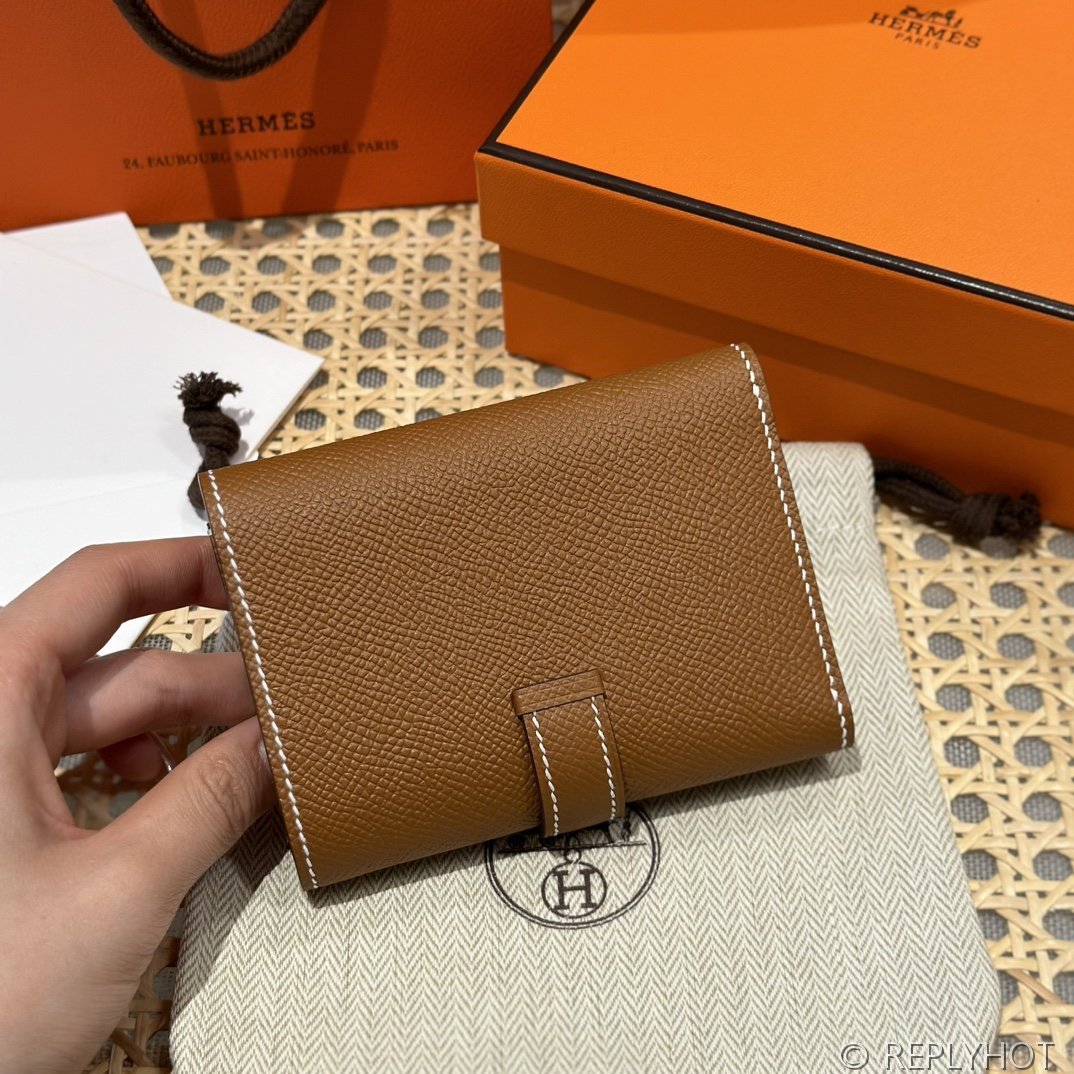 [하이엔드급] 에르메스 베안 트라이폴드 지갑 Hermes Bearn Wallet / CK37 브라운골드 엡솜 은장 [매장가390만원대]