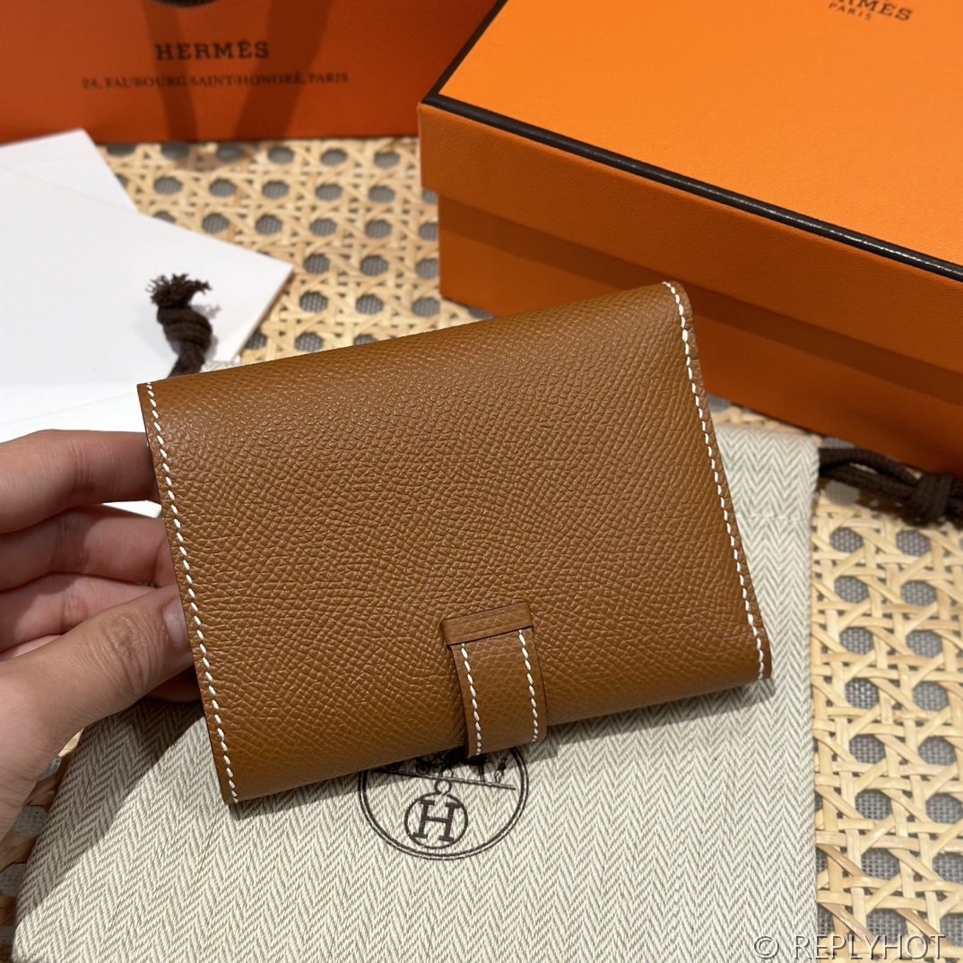 [하이엔드급] 에르메스 베안 트라이폴드 지갑 Hermes Bearn Wallet / CK37 브라운골드 엡솜 금장 [매장가390만원대]