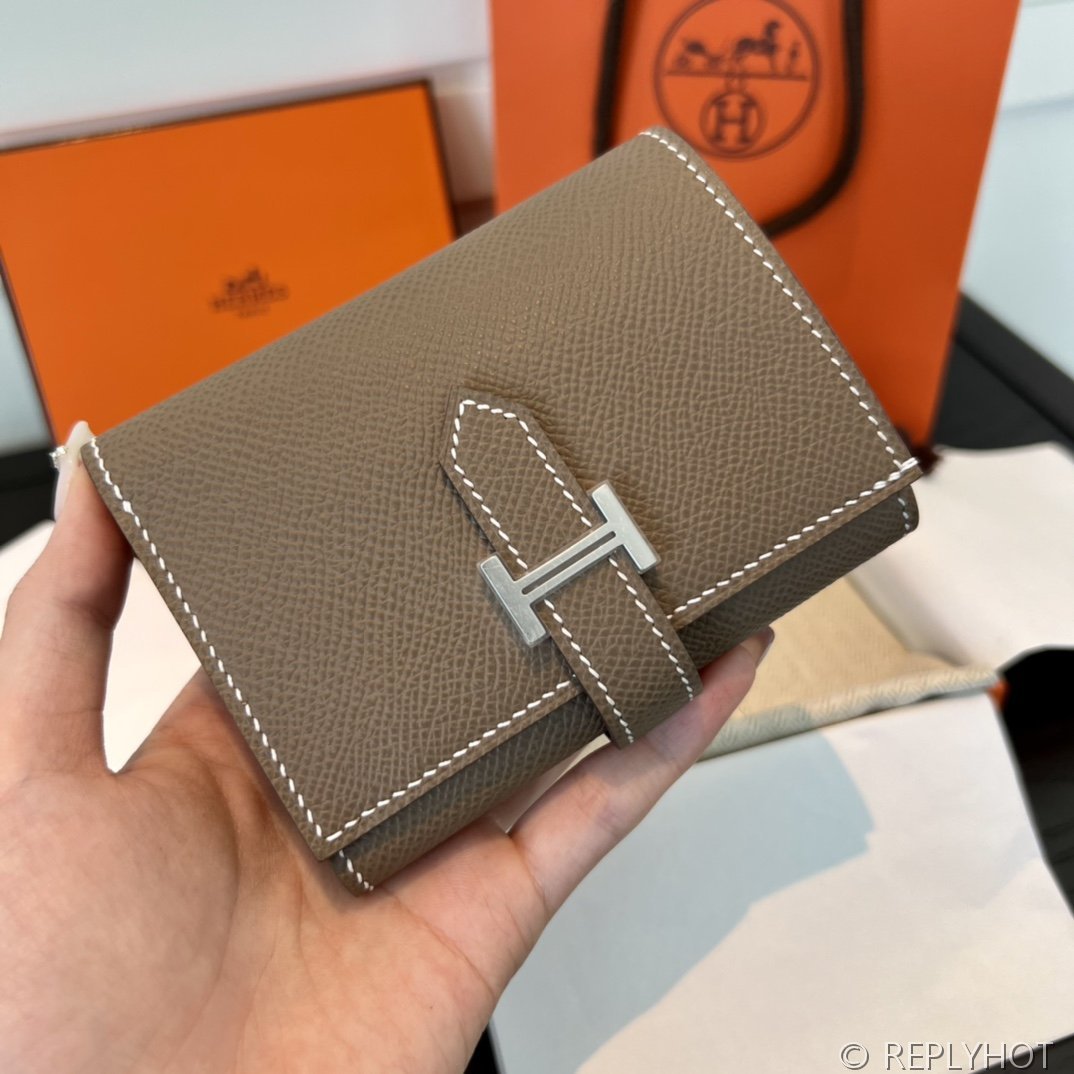 [하이엔드급] 에르메스 베안 트라이폴드 지갑 Hermes Bearn Wallet / CK18 에토프 엡솜 은장 [매장가390만원대]
