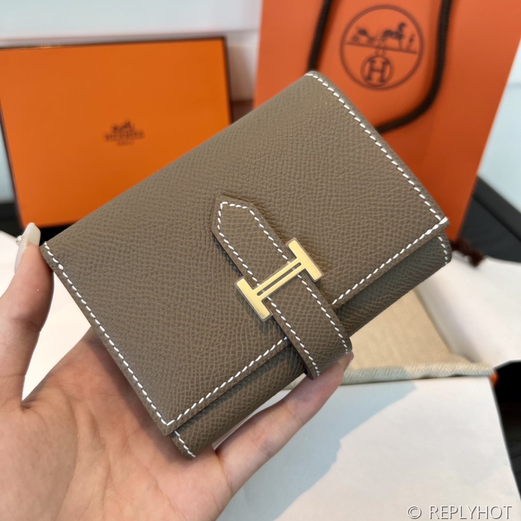 [하이엔드급] 에르메스 베안 트라이폴드 지갑 Hermes Bearn Wallet / CK18 에토프 엡솜 금장 [매장가390만원대]