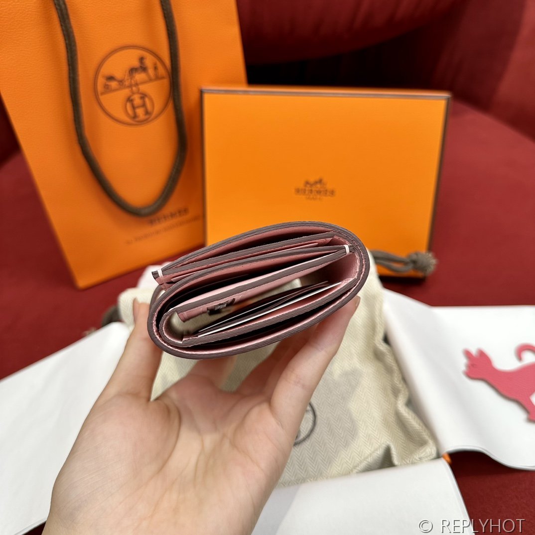 [하이엔드급] 에르메스 베안 트라이폴드 지갑 Hermes Bearn Wallet / 3Q 로즈사쿠라 체버 은장 [매장가390만원대]