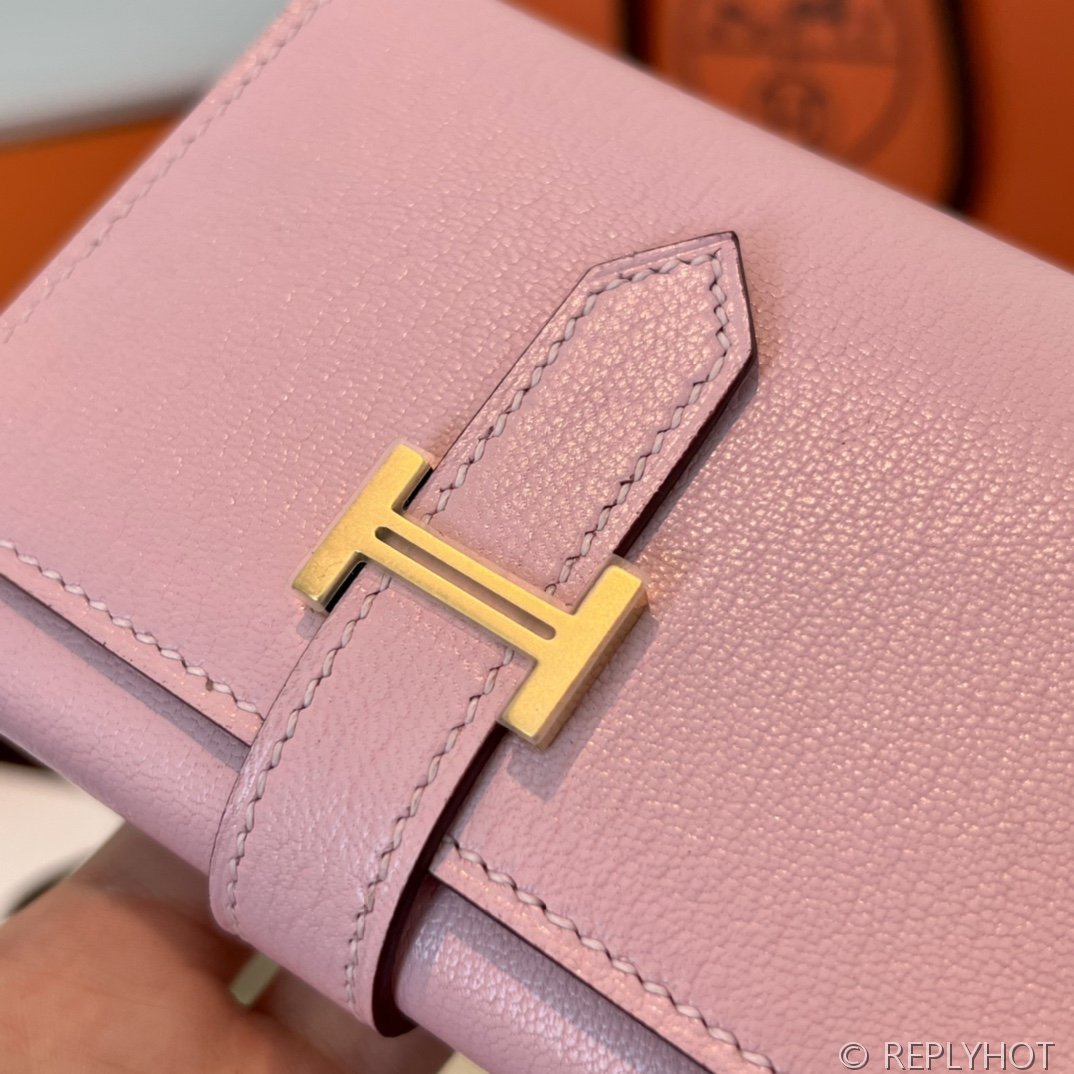 [하이엔드급] 에르메스 베안 트라이폴드 지갑 Hermes Bearn Wallet / 3Q 로즈사쿠라 체버 금장 [매장가390만원대]