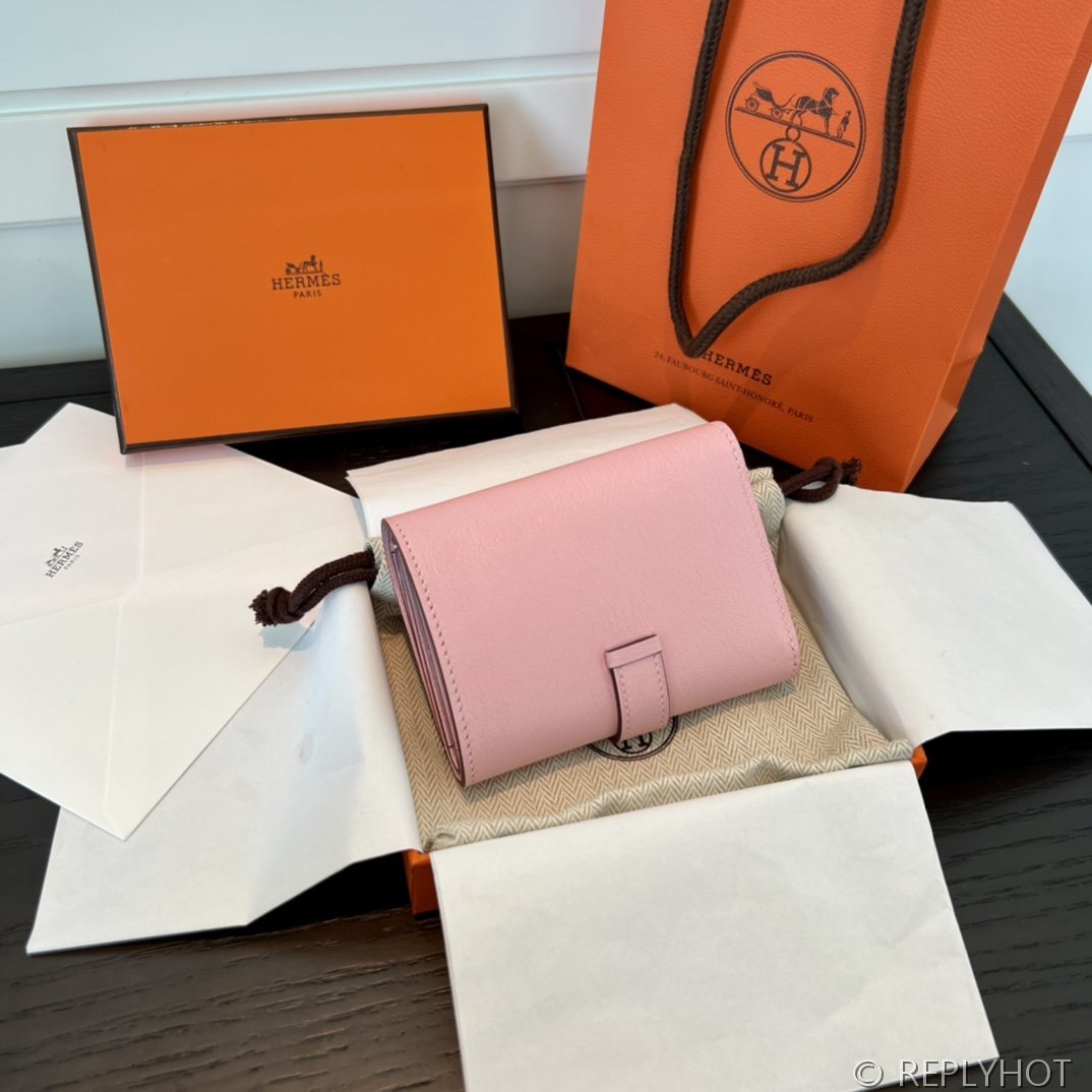[하이엔드급] 에르메스 베안 트라이폴드 지갑 Hermes Bearn Wallet / 3Q 로즈사쿠라 체버 금장 [매장가390만원대]