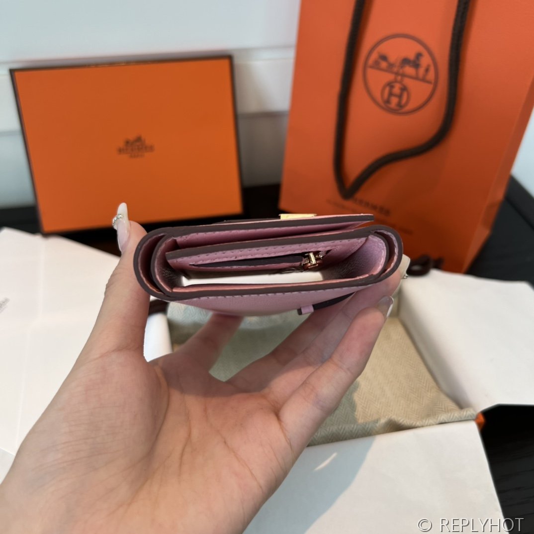 [하이엔드급] 에르메스 베안 트라이폴드 지갑 Hermes Bearn Wallet / 3Q 로즈사쿠라 체버 금장 [매장가390만원대]