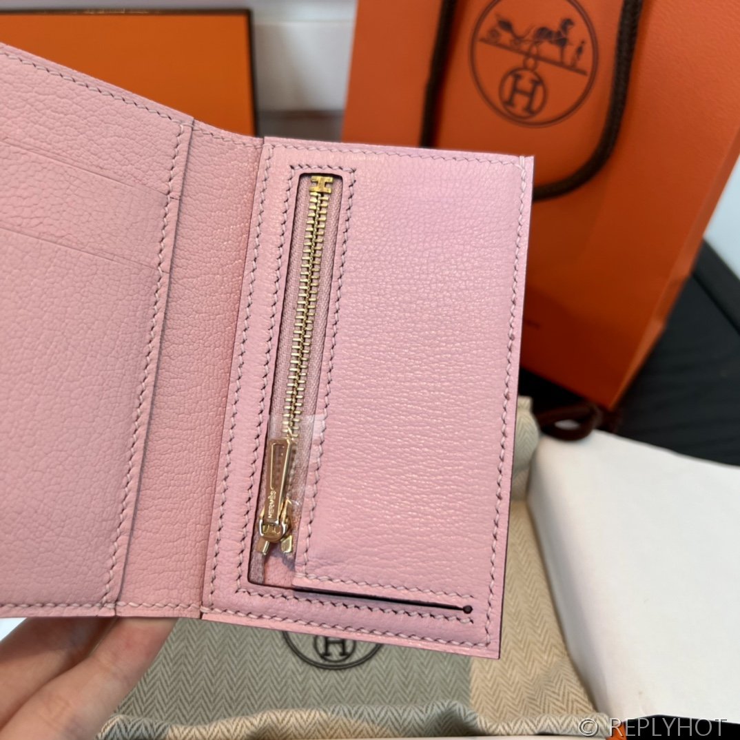 [하이엔드급] 에르메스 베안 트라이폴드 지갑 Hermes Bearn Wallet / 3Q 로즈사쿠라 체버 금장 [매장가390만원대]