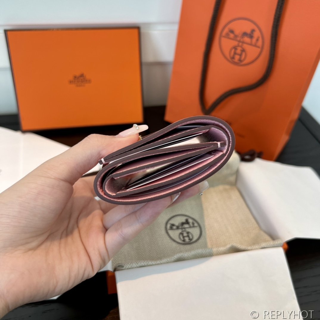 [하이엔드급] 에르메스 베안 트라이폴드 지갑 Hermes Bearn Wallet / 3Q 로즈사쿠라 체버 금장 [매장가390만원대]