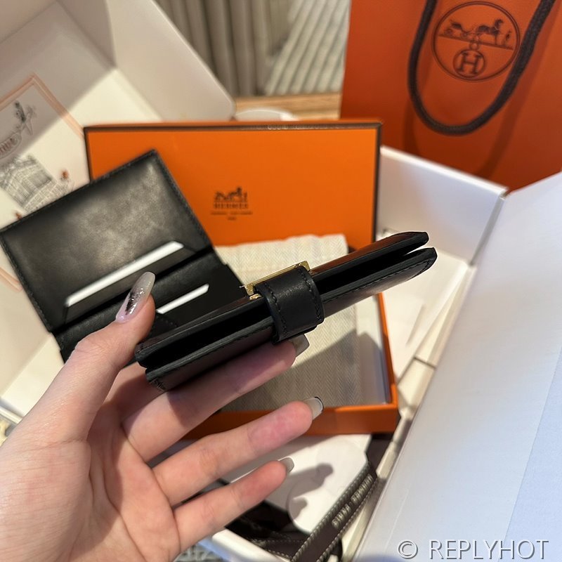 [하이엔드급] Hermes 에르메스 베안 카드 홀더 지갑 Bearn Card Holder Wallet / CK89 노아 복스 금장