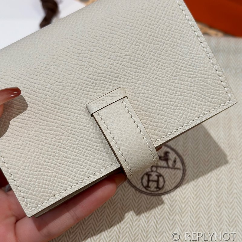 [하이엔드급] Hermes 에르메스 베안 카드 홀더 지갑 Bearn Card Holder Wallet / CK10 화이트 엡솜 은장
