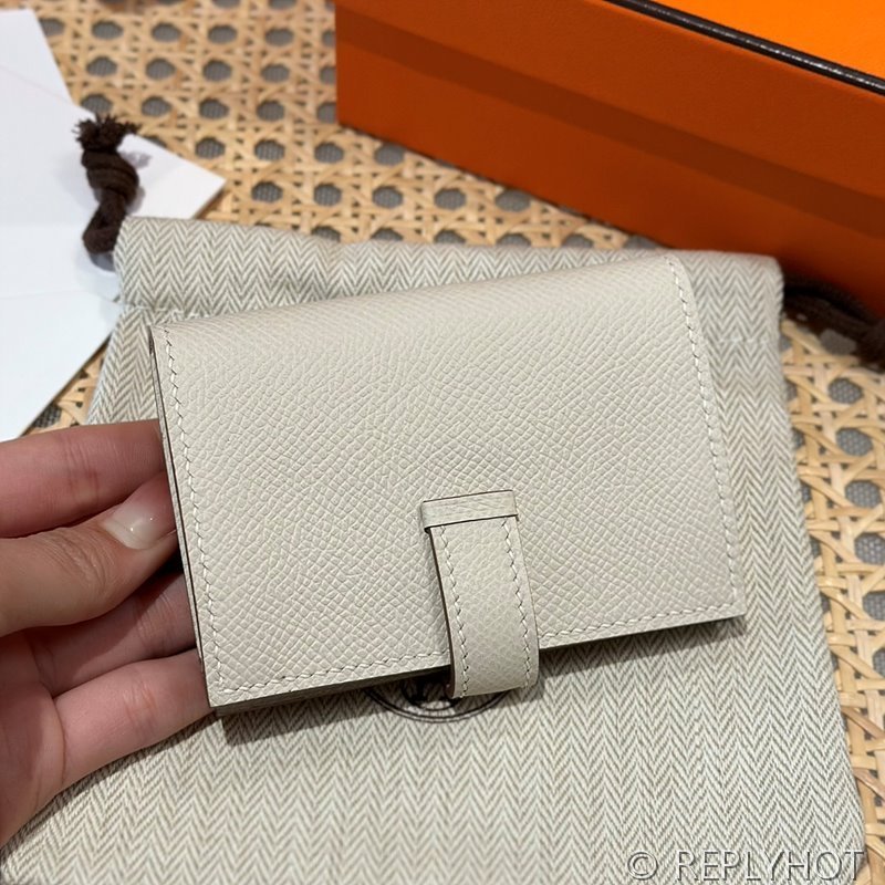 [하이엔드급] Hermes 에르메스 베안 카드 홀더 지갑 Bearn Card Holder Wallet / CK10 화이트 엡솜 은장