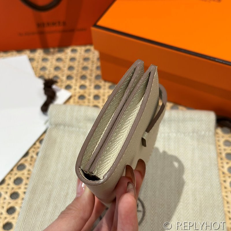 [하이엔드급] Hermes 에르메스 베안 카드 홀더 지갑 Bearn Card Holder Wallet / CK10 화이트 엡솜 은장