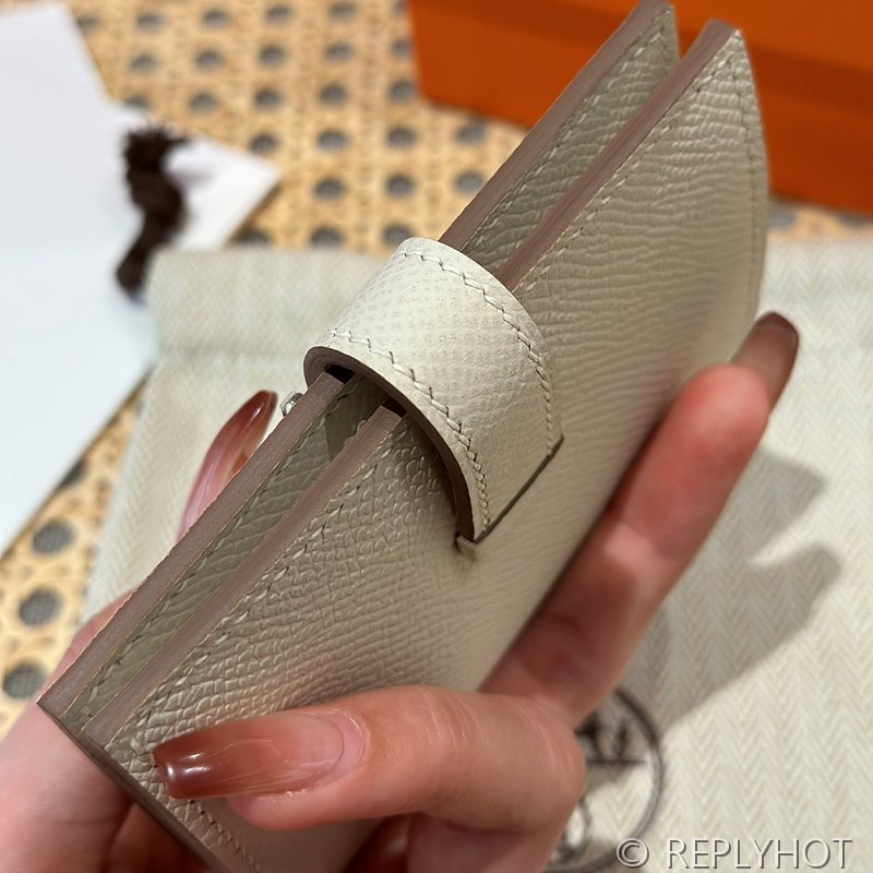 [하이엔드급] Hermes 에르메스 베안 카드 홀더 지갑 Bearn Card Holder Wallet / CK10 화이트 엡솜 은장