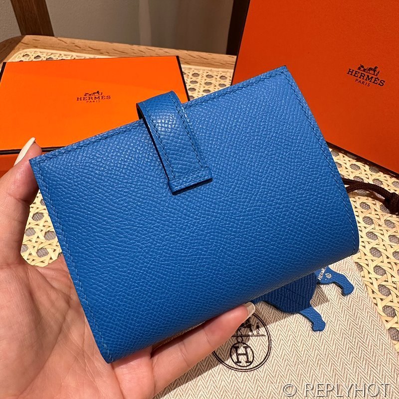 [하이엔드급] Hermes 에르메스 베안 컴팩트 지갑 Bearn Compact Wallet / T7 블루히드라 엡솜 금장