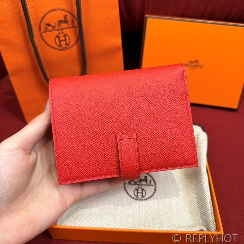 [하이엔드급] Hermes 에르메스 베안 컴팩트 지갑 Bearn Compact Wallet / Q5 루즈 카사크 엡솜 은장