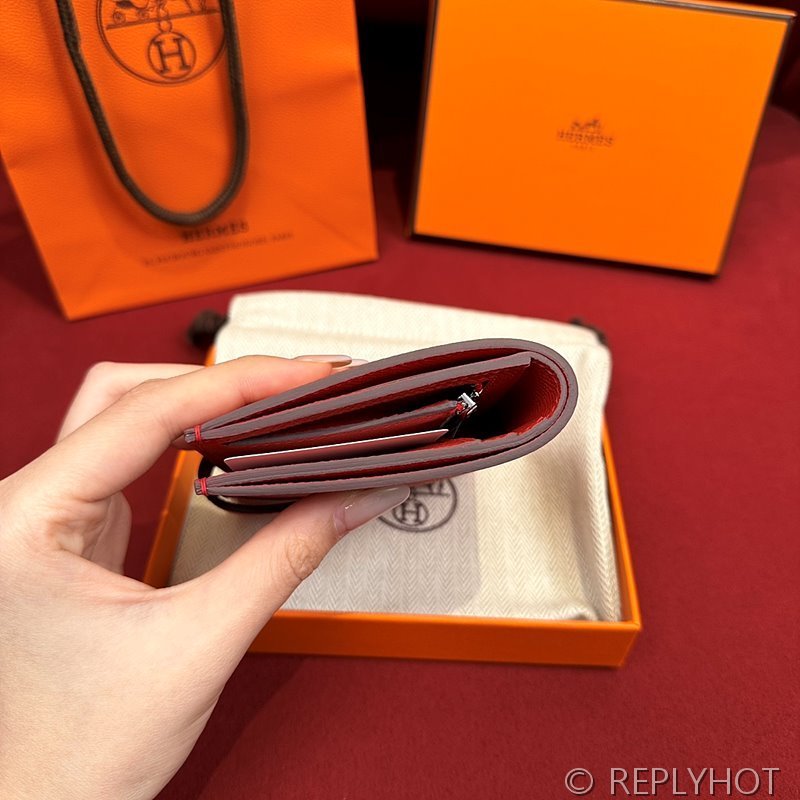 [하이엔드급] Hermes 에르메스 베안 컴팩트 지갑 Bearn Compact Wallet / Q5 루즈 카사크 엡솜 은장
