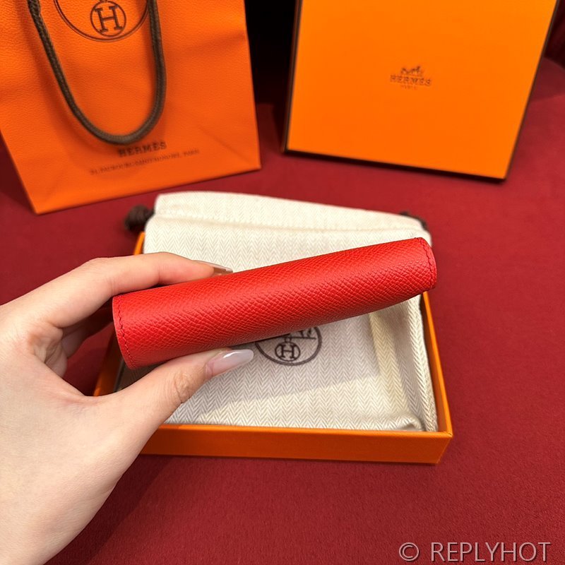 [하이엔드급] Hermes 에르메스 베안 컴팩트 지갑 Bearn Compact Wallet / Q5 루즈 카사크 엡솜 은장