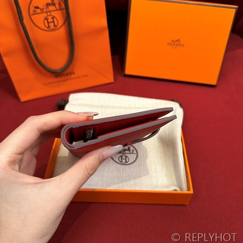 [하이엔드급] Hermes 에르메스 베안 컴팩트 지갑 Bearn Compact Wallet / Q5 루즈 카사크 엡솜 은장