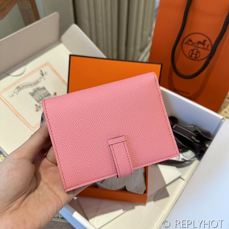 [하이엔드급] Hermes 에르메스 베안 컴팩트 지갑 Bearn Compact Wallet / Q1 로즈핑크 엡솜 금장