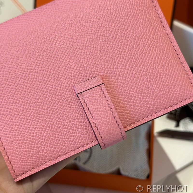 [하이엔드급] Hermes 에르메스 베안 컴팩트 지갑 Bearn Compact Wallet / Q1 로즈핑크 엡솜 금장