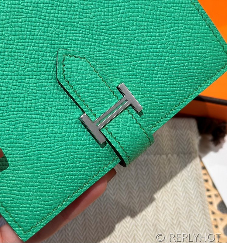 [하이엔드급] Hermes 에르메스 베안 컴팩트 지갑 Bearn Compact Wallet / OZ 그린 엡솜 은장