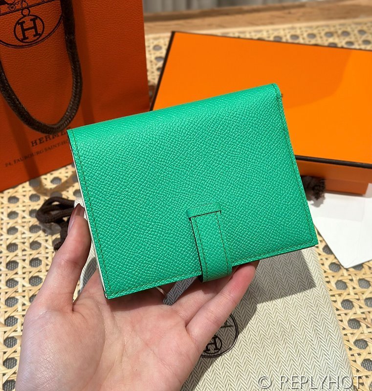 [하이엔드급] Hermes 에르메스 베안 컴팩트 지갑 Bearn Compact Wallet / OZ 그린 엡솜 은장