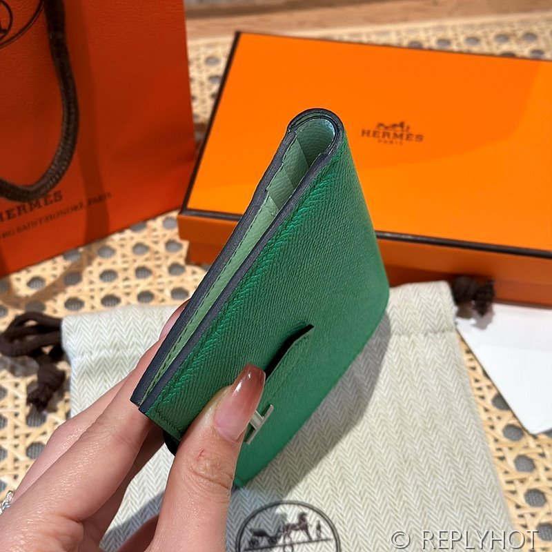 [하이엔드급] Hermes 에르메스 베안 컴팩트 지갑 Bearn Compact Wallet / OZ 그린 엡솜 은장