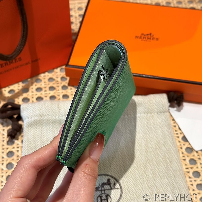 [하이엔드급] Hermes 에르메스 베안 컴팩트 지갑 Bearn Compact Wallet / OZ 그린 엡솜 은장