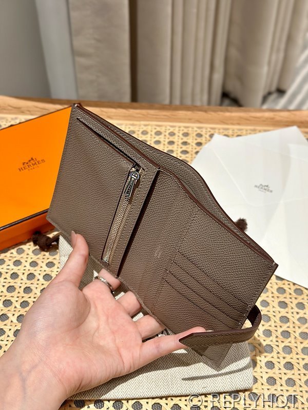 [하이엔드급] Hermes 에르메스 베안 컴팩트 지갑 Bearn Compact Wallet / M8 아스팔트그레이 엠솜 은장