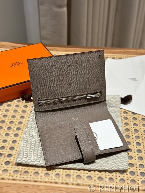 [하이엔드급] Hermes 에르메스 베안 컴팩트 지갑 Bearn Compact Wallet / M8 아스팔트그레이 엠솜 은장